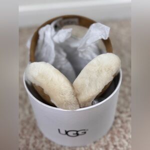 UGG Tan and Cream Sheepskin Earmuffs